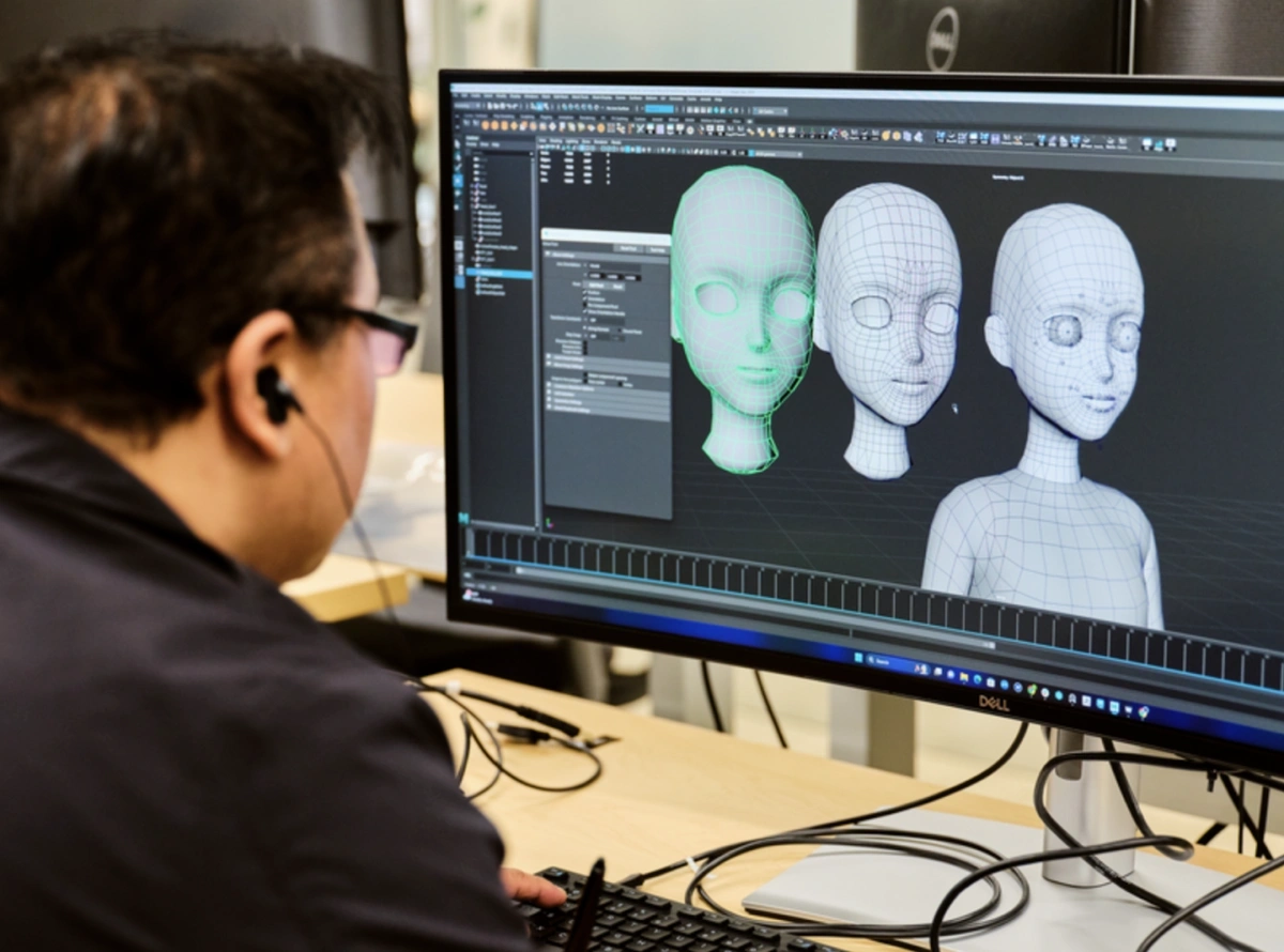 Um computador rodando um inovador programa de modelagem 3D da Roblox Corporation. 