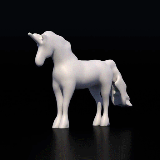 A unicorn with a rainbow mane and tail