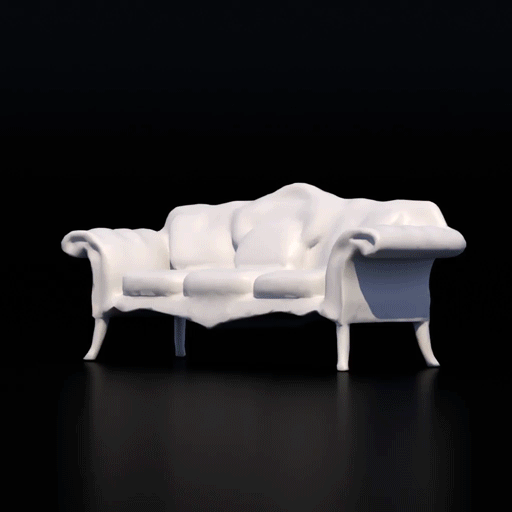 A vintage green couch with clean lines and velvet material