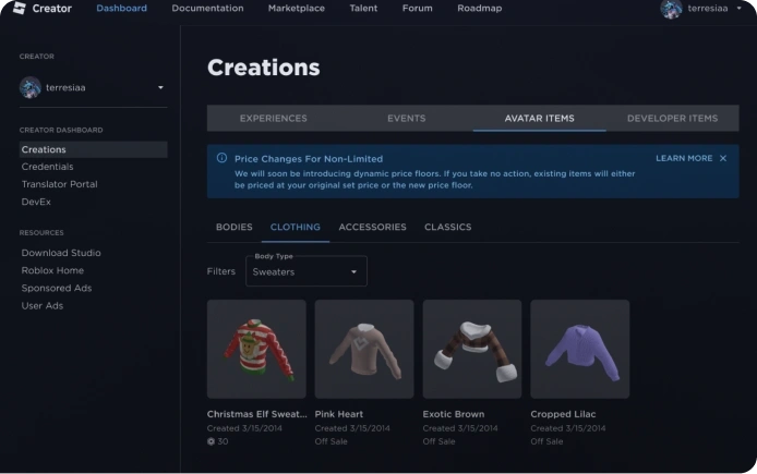 Marketplace: Andares de preço dinâmico